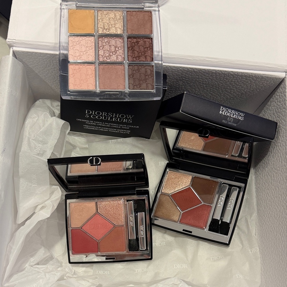 Dior Eyeshadow Bundle - Red, Brown, Gold Hues- 3 eyeshadow palettes